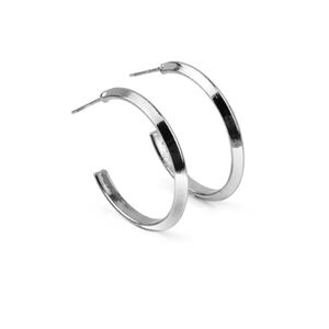 On The Brink Black Fashionable Paparazzi Shiny Hoop Earrings Jewelry